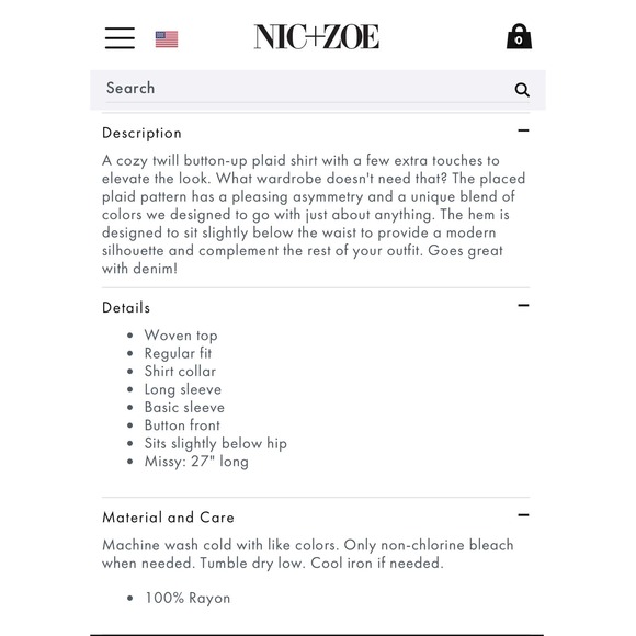 NIC+ZOE Here to There Plaid Button-Up Shirt Size XXL - Picture 3 of 12